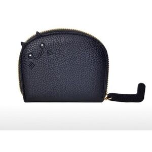 Black Cat Wallet Card Case Card Holder Cute Faux Leather Wallet Black New